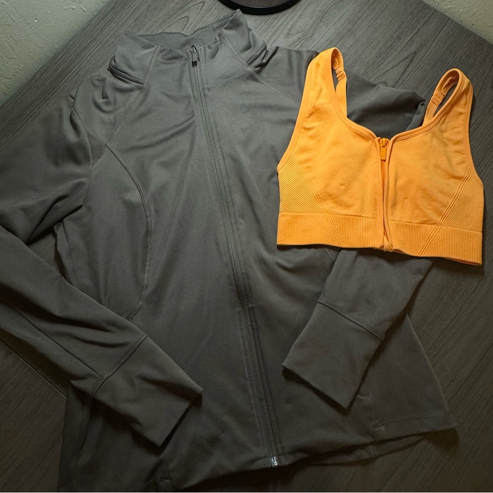All in Motion Define Jacket & Sports Bra🩶 Athleisure Bundle